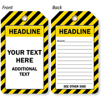Custom Black On Yellow Striped Tag 