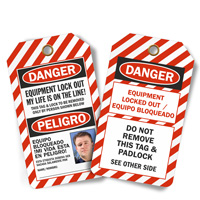 Danger Bilingual lockout tag