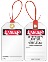 2-Sided Blank Loop n Lock Danger Tie Tag