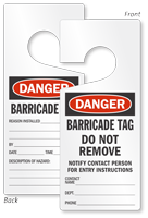 Danger Barricade Lockout Door Hanger